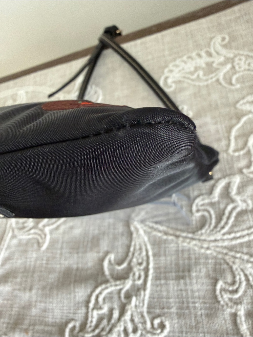 Dooney & Bourke Black Nylon Crossbody/Leather Strap with Double Zip Front Pocket - Picture 7 of 15